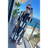 DISHI FASHİON Uzun Gömlek Elbise PİYANO KEMERSİZ