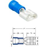 DİŞİ FİŞ MİKRO TIRNAKSIZ (İZOLELİ) (KALAYLI) (2.8 MM) (1.50-2.50 MM KABLO UYUMLU) MAVİ - Mavi