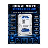 DİSK BANK 500 GB BLUE 3.5 İnç WD5000AAKS Masaüstü Bilgisayar Diski