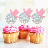 Disko Cowgirl Cupcake Toppers - Disko Topu Parti Süslemeleri, 12'li Set Cowgirl Doğum Günü Cupcake Toppers, Disko Cowgirl Bekarlığa Veda Partisi Süslemeleri