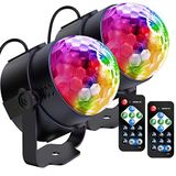 Disko Topu, YAZEKY Parti Işıkları Disko Işıkları 6W DJ Işıkları 7 Renk Uzaktan Kumandalı Ses Aktif RGB Müzik Kontrollü Sahne Işıkları Döner Noel, Bar, KTV, Araba, DJ için Disko Topu - 2 Adet