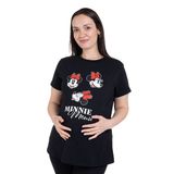 Disney baby Anne Hamile Tişört Bisiklet Yaka Kısa Kol - Siyah Baskılı