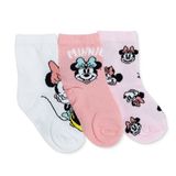 Disney baby Kız Bebek 3lü Soket Çorap Lisans Baskılı - Pembe