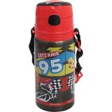 Disney Cars Erkek Çocuk Arabalar Çelik Matara 500ML 1 Adet Cars Şimşek Mcqueen Çelik Suluk 1 Adet Lisanslı Okul Matarası - 500 ml - Siyah - Standart