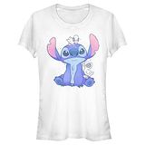 Disney Classics Lilo & Stitch Tatlı Ördekler Kadın Bisiklet Yaka T-Shirt Beyaz L
