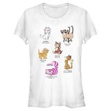 Disney Classics Mickey & Arkadaşları Kedi Cinsleri Kadın Bisiklet Yaka T-Shirt Beyaz S