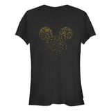 Disney Classics Mickey Konfeti Kadın Bisiklet Yaka T-Shirt Siyah S