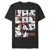Disney Classics Mickey'nin Yüz İfadeleri Erkek Bisiklet Yaka T-Shirt Siyah S