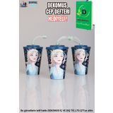 Disney "DEKOMUS CEP DEFTERİ HEDİYELİ" LİSANSLI ELSA FROZEN PİPETLİ BARDAK