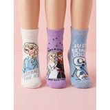 Disney Elsa-Anna Lisanslı 3lü Soket Çorap - 27 - 30 - Asorti
