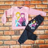 Disney Elsa Baskılı Pijama Takımı - 6 - 7 Yaş - Açık Pembe