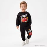 Disney Erkek Bebek Lisans Eşofman Takımı Baskılı Bisiklet Yaka Long Sleeve Lastikli - Siyah