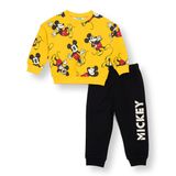 Disney Erkek Bebek Lisans Eşofman Takımı Baskılı Bisiklet Yaka Long Sleeve Ribanalı - Sarı