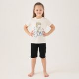 Disney Frozen D4803 Kız Çocuk Kısa Kol T-Shirt - 2 - 3 Yaş - Krem Rengi