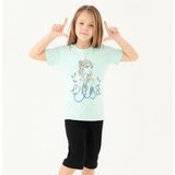 Disney Frozen D4803 Kız Çocuk Kısa Kol T-Shirt - 2 - 3 Yaş - Nil Yeşili