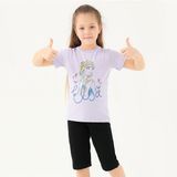 Disney Frozen D4803 Kız Çocuk Kısa Kol T-Shirt - 3 - 4 Yaş - Lila