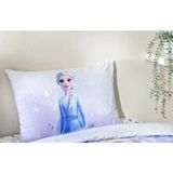 Disney Frozen Elsa Anna Çift Taraflı % 100 Pamuk Kumaş 1 Adet Yastık Kılıfı 50X70 cm - Mavi