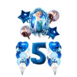 Disney Frozen Frozen Elsa Mavi Pullu Şeffaf Balon Rakam Balon Kalp Yıldız Folyo Balonlu Karlar Kraliçesi Konsepti