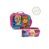 Disney Frozen Lisanslı Beslenme Çantası ve Kalemlik Seti - Elsa & Anna Desenli Kız Çocuk Okul Seti