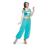 Disney Kadın Jasmine Deluxe Yetişkin Kostümü, Turkuaz, Turkuaz, M (8-10)