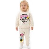 Disney Kız Bebek Lisans Eşofman Takımı Lisans Baskılı Bisiklet Yaka Long Sleeve Lastikli - Ekru - 9 - 12 Ay
