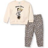 Disney Kız Bebek Lisans Eşofman Takımı Lisans Baskılı Bisiklet Yaka Long Sleeve Ribanalı - Ekru - 3 - 4 Yaş