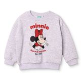 Disney Kız Bebek Lisans Sweatshirt Baskılı Bisiklet Yaka Long Sleeve - Gri Melanj