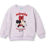 Disney Kız Bebek Lisans Sweatshirt Lisans Baskılı Bisiklet Yaka Long Sleeve - Gri Melanj - 6 - 9 Ay