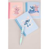 Disney Lilo & Stitch Spiralli A6 80 Yaprak Bloknot, Versatil Uçlu Kalem 0.7 mm, 2'li Set