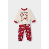 Disney Mickey & Minnie Yılbaşı Temalı Pijama Takımı Uzun Kollu Üst Uzun Alt Erkek Bebek