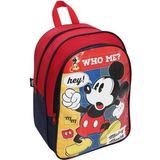 Disney Mickey Mouse Kırmızı Siyah Wide Who Me Beslenmeli İlkokul Çantası