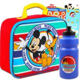 Disney Mickey Mouse Öğle Yemeği Kutusu Seti Okul Malzemeleri Paketi Mickey Beslenme Kutusu, Su Şişesi, Çıkartmalar, Çocuklar için Daha Fazla Öğle Yemeği Çantası