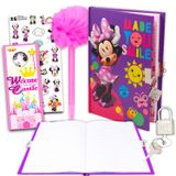 Disney Minnie Mouse Diary and Pen Set - Bundle with Minnie 60-Sheet Journal with Real Padlock and Pen, Stickers and More (Minnie Mouse Diary for Girls)