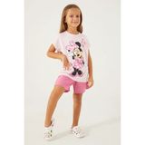 Disney Minnie Mouse Kız Çocuk Şortlu Takım - Açık Pembe - 9 - 10 Yaş