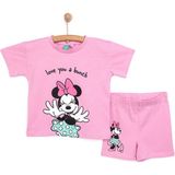 Disney Minnie Mouse Kız Tshirt-Tayt Kız Bebek - 9 Ay - Açık Pembe