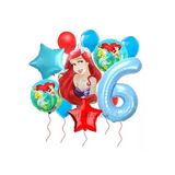 Disney Prensesi Deniz Kızı Prenses Ariel Konsept 6 Yaş Doğum Günü Balon Set Aquaman Ariel Balon Set