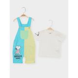 Disney Snoopy Lisanslı Erkek Bebek Salopet Takım 219400 - Bebe Mavi - 9 - 12 Ay