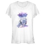 Disney Winnie the Pooh Suluboya Desenli EEYORE Kadın Bisiklet Yaka T-Shirt Beyaz M