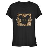 DisnMickey Classics Mickey & Arkadaşları Leopar Mickey Kadın Bisiklet Yaka T-Shirt Siyah S