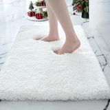 Disolla Peluş Banyo Halısı Paspası, Kaymaz Yumuşak Emici Mikrofiber, Düşük Profilli Makinede Yıkama Kurutma Yüksek Havlı Banyo Paspası, Banyo Zemini, Duş için, 17x24, Beyaz