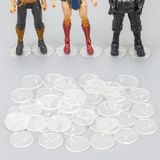 DisplayMore 32 Parça 6 inç Aksiyon Figürü Standı, Pegli Destek Teşhir Standları, 1/12 Ölçekli Marvel Legends /DC/ GI Joe/MOTU Figür Oyuncağı ile Uyumlu (32 ADETS-Temizle Yuvarlak)
