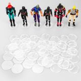 DisplayMore 50 Parça Yuvarlak Şeffaf Aksiyon Figürü Teşhir Standları 9,5 cm MODERN Star Wars / MODERN Gi Joe / Marvel Legends Figür Oyuncaklarıyla Uyumlu (9,5 cm Vintage SW/Gi joe (37,5 mm) için