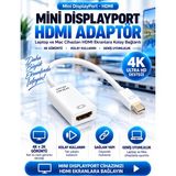Displayport To HDMI Çevirici 4K Destekli Dönüştürücü Adaptör Thunderbolt Port