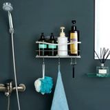 Displays By Jack DBJ Duş Rafı Düzenleyici, Jilet ve Sabun Asmak için Kancalı, Şampuan Düzenleyici Tutucu, Duvara Monte Delmeden Banyo Rafı, Paslanmaz Çelik