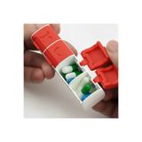 Ditmo Kırmızı Mıknatıslı 4 Bölmeli İlaç Kutusu - Seyahat Tipi Taşınabilir Vitamin Kabı ve Hap Organizeri