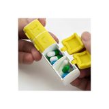 Ditmo Mıknatıslı Mini İlaç Kutusu Organizer 4 Bölmeli | Seyahat ve Günlük Hap Vitamin Saklama Kabı Sarı