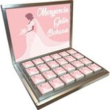 Diva Çikolata Isimli Gelin Bohçası Çikolatası (48 'li Madlen Çikolata) Gümüş Kutu