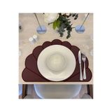 Diva Home 2’li Siyah Midye Deri Amerikan Servis ve Bardak Altlığı Seti 35x50 cm Dekoratif Sofra