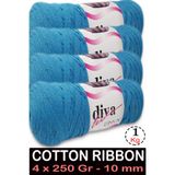 Diva İplik Cotton Ribbon - 1 Kg - 10 mm - 4 lü Paket - 2122
