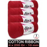Diva İplik Cotton Ribbon - 1 Kg - 10 mm - 4 lü Paket - 2126